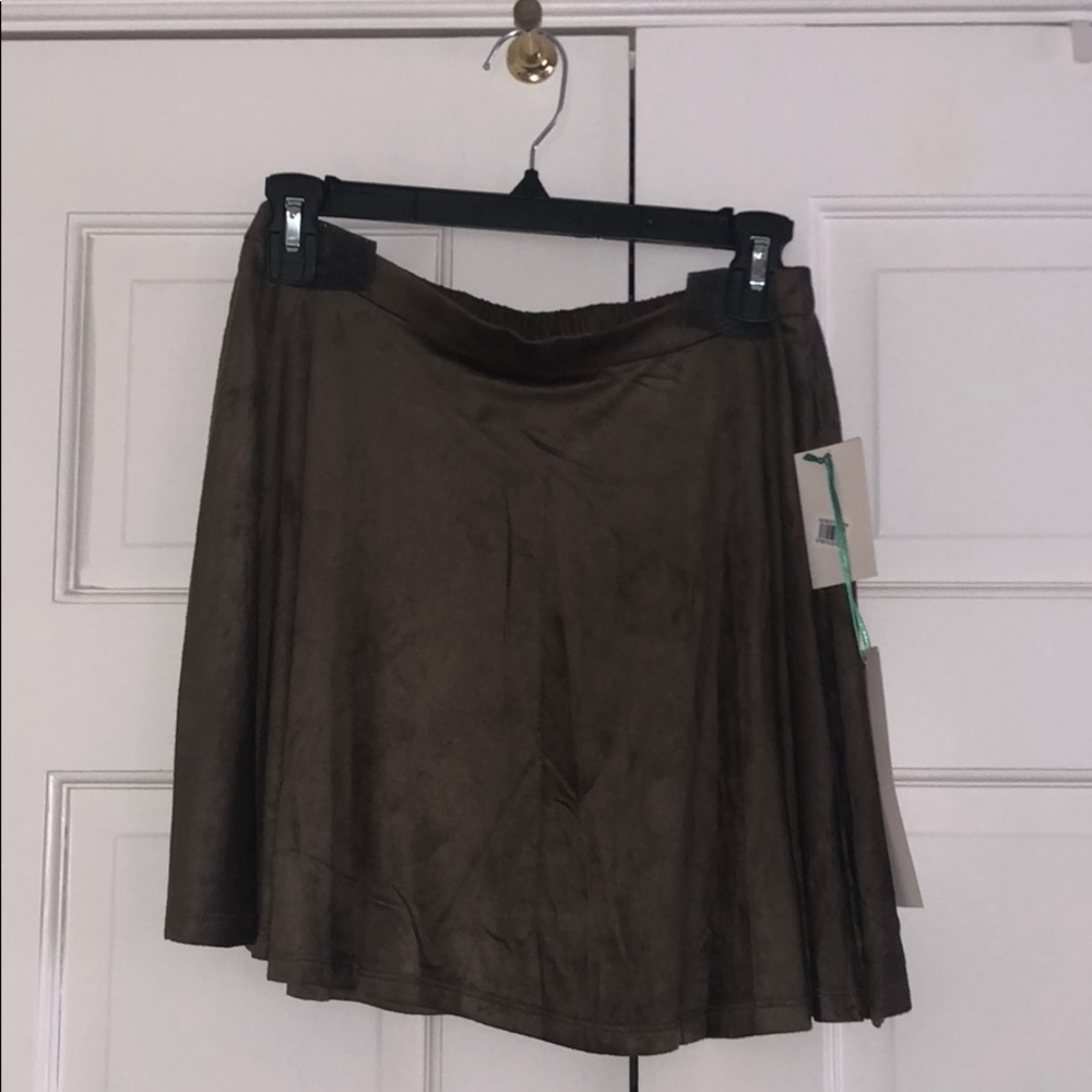 Brown suede skirt